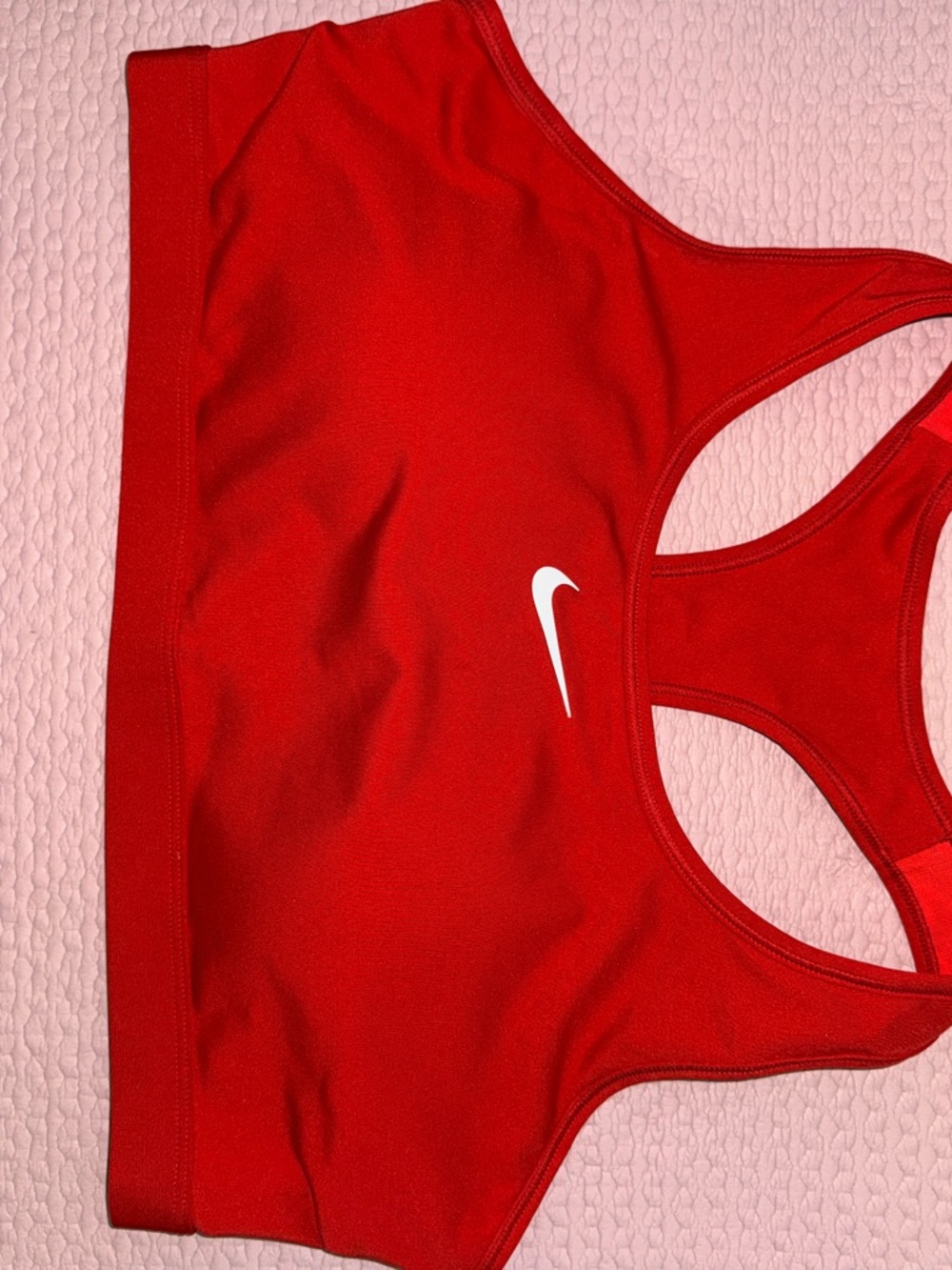 Nike Red Racerback Sports Bra with White Swoosh